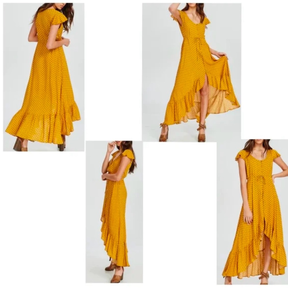 Wishlist Apparel Yellow Polka-Dot Dress